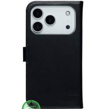 Zwarte bookcase Hoesje voor iPhone 17 Pro –  Veilig & Praktisch en Kaartvakken | Telefoonstar