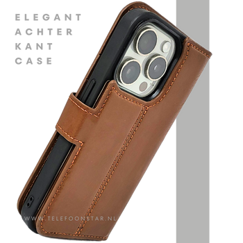 iPhone 15 Pro 2-in-1 Bookcase Hoesje Bruin – Magnetisch & Stijlvol | Telefoonstar