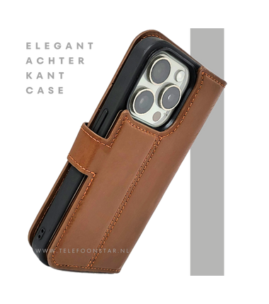 iPhone 15 Pro 2-in-1 Bookcase Hoesje Bruin &ndash; Magnetisch & Stijlvol | Telefoonstar