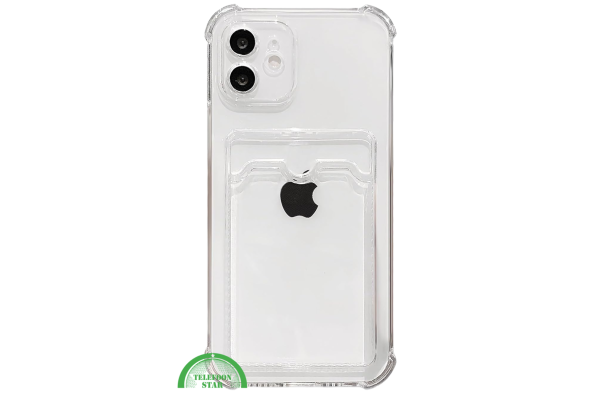 Transparant Hoesje voor iPhone 12 met Kaarthouder Handig, Slank & Shockproof