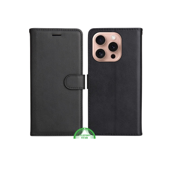 Bookcase Hoesje voor iPhone 16 Pro - Zwart Magnetische sluiting voor veilige bescherming | Telefoonstar