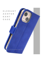 Blauw Bookcase Hoesje iPhone 13 EN 14  Wallet Case met Magneetsluiting Telefoonstar