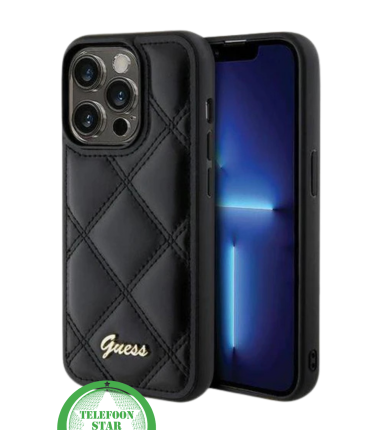 Zwart Elegant Hoesje met Goud Detail iPhone 15 Pro Max