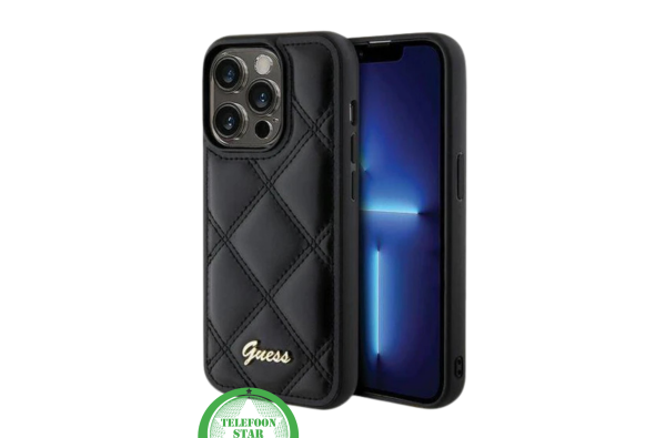 Zwart Elegant Hoesje met Goud Detail iPhone 15 Pro Max