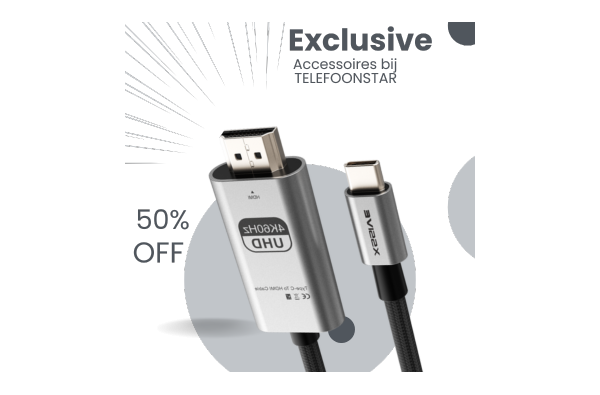 USB-C naar HDMI Kabel – 4K 60Hz – Plug & Play – Sluit je telefoon, tablet of laptop direct aan op je TV