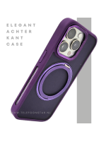 Paars iPhone 15 Pro Hoesje met Ringhouder &ndash; MagSafe & Kickstand | Telefoonstar.nl