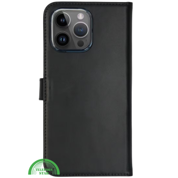 Zwart Bookcase Hoesje voor iPhone 15 Pro Max – Elegant, Praktisch & Extra Bescherming