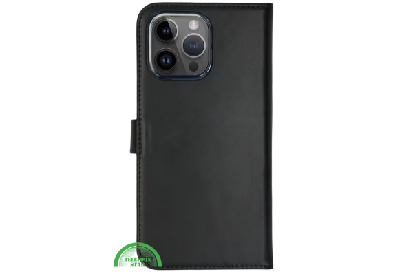 Zwart Bookcase Hoesje voor iPhone 15 Pro Max – Elegant, Praktisch & Extra Bescherming