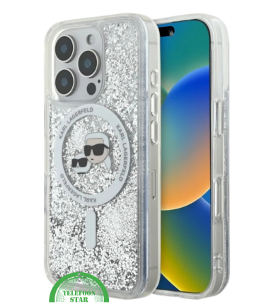 iPhone 16 Pro Glitter Hoesje – Transparant Zilver | Luxe Bescherming met Sprankelende Stijl