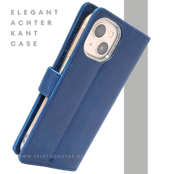 Donkerblauw Bookcase Hoesje iPhone 13 / 14 – Magneetsluiting en Pasjesvakken | €14,95