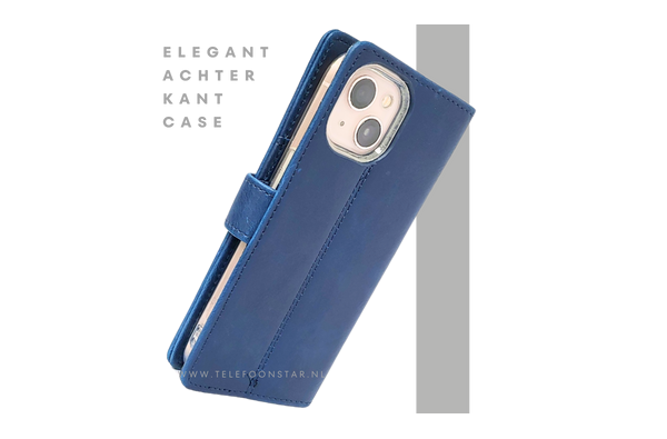 Donkerblauw Bookcase Hoesje iPhone 13 / 14 – Magneetsluiting en Pasjesvakken | €14,95