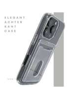 iPhone 16 Pro Max Transparant Hoesje met Opklapbare Kaarthouder &ndash; Stevige en Elegante Bescherming