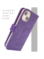 Paars Bookcase Hoesje iPhone 13 / 14 &ndash; Luxe Wallet Case met Magneetsluiting | &euro;14,95