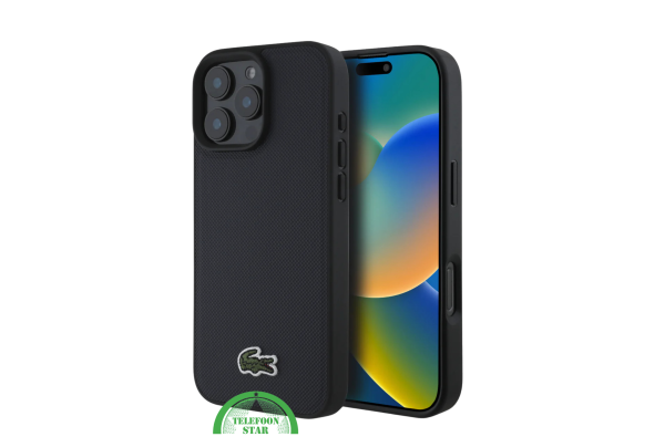 Hoesje voor iPhone 16 Pro Max Zwart – Luxe Bescherming met Stijlvolle Textuur