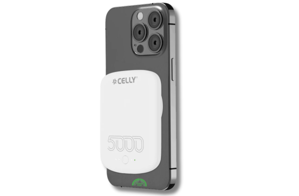Celly Magnetische Powerbank 5000mAh Draadloze Snellader MagSafe &ndash; Geschikt voor iPhone 18 Serie