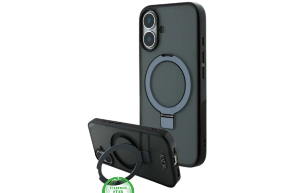 Transparant Hoesje met Metalen Ringhouder voor iPhone 16 – Sterke Bescherming & Handige Standfunctie