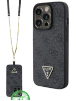 iPhone 15 Pro Hoesje met Gouden Ketting &ndash; Zwart Design met Logo en Bescherming