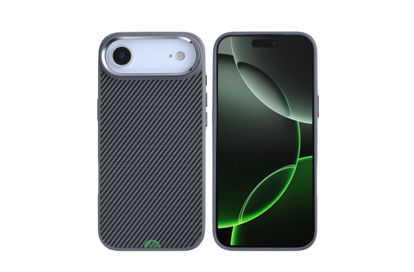 hoesje iPhone 17 Air Zwart Carbon Shield Grip Case