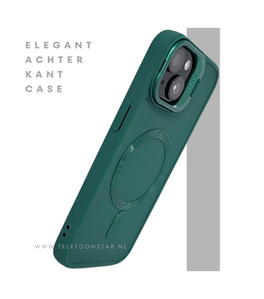 iPhone 15 Hoesje – Donkergroen Met MagSafe Ondersteuning | Stoer & Slim Ontwerp