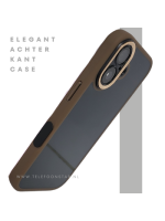 hoesje doorzichtig bruin randen silicone voor iPhone 16