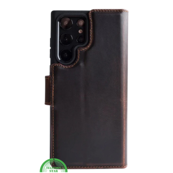 Backcover Hoesje voor S25 Ultra -Donker Bruin