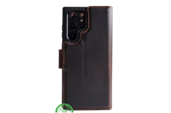 Backcover Hoesje voor S25 Ultra -Donker Bruin