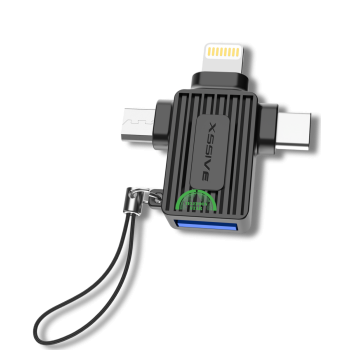 Crad Reader 3in1 OTG Adapter Lightning USB-C Micro-USB Zwart