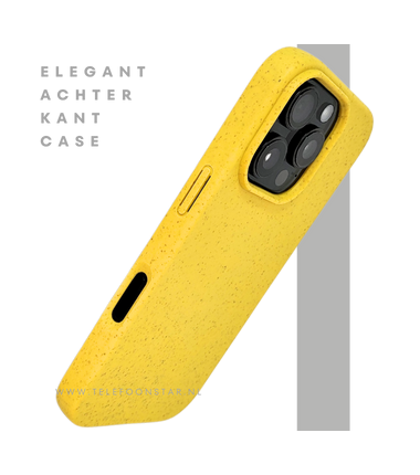iPhone 16 Pro Geel Eco Hoesje – Biologisch Afbreekbare Matte Bescherming