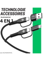 4-in-1 Oplaadkabel USB-C & USB-A naar USB-C, Micro-USB en Lightning