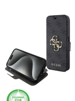 Bookcase Hoesje iPhone 15 Pro Max &ndash; Elegant Design met Gouden Logo