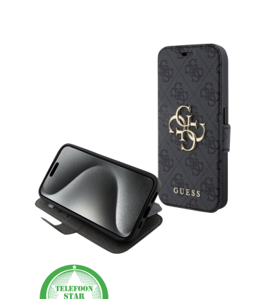 Bookcase Hoesje iPhone 15 Pro Max – Elegant Design met Gouden Logo