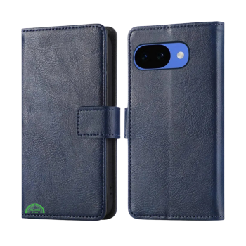 Google Pixel 10a Bookcase Hoesje blauw Leren Look Met Pasjeshouder