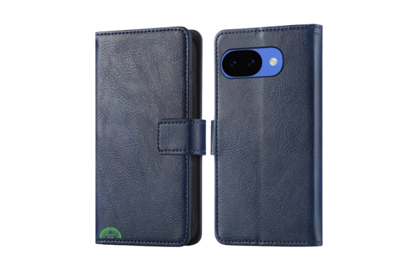 Google Pixel 10a Bookcase Hoesje blauw Leren Look Met Pasjeshouder