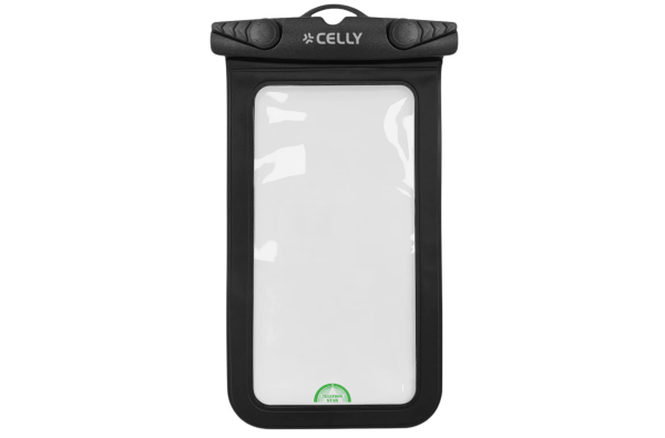 Celly Universele Waterdichte Telefoonhoes Zwart IPX8 &ndash; Geschikt voor iPhone 18 Serie tot 7 Inch