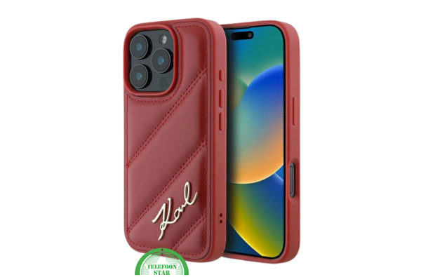Hoesje voor iPhone 16 Pro Max Luxe Hoesje Rood – Stijlvolle Bescherming met Elegant Design