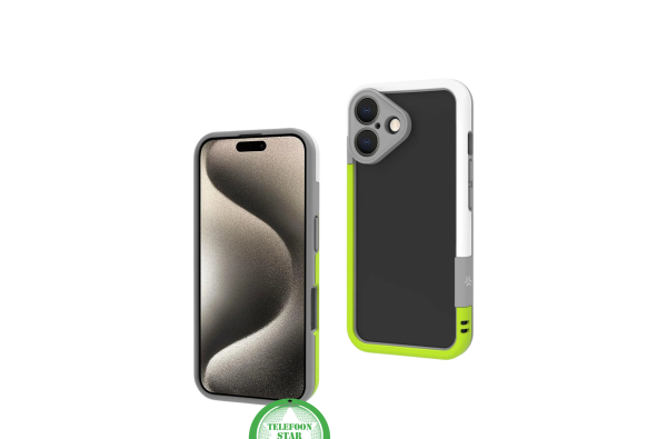 iPhone 16 Stootbestendig Hoesje – Sportieve Bescherming in Zwart, Wit & Limegroen