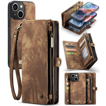 iPhone 14 3-in-1 portemonnee hoesje bruin