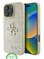 iPhone 16 Pro Max Hoesje &ndash; Goud Glitter Luxe Edition