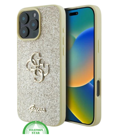 iPhone 16 Pro Max Hoesje – Goud Glitter Luxe Edition