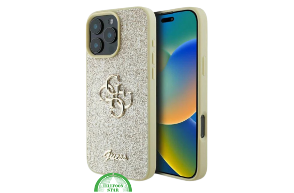 iPhone 16 Pro Max Hoesje – Goud Glitter Luxe Edition