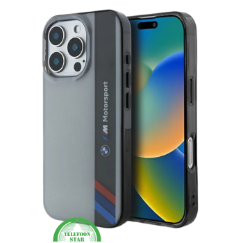 Motorsport Hoesje voor iPhone 16 Pro – Grijs/Zwart | Sportief Design met Ultieme Bescherming