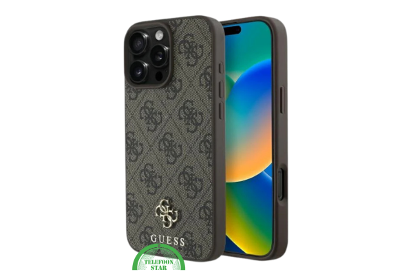 iPhone 16 Pro Max Hoesje – Bruin Glitter Luxe Edition