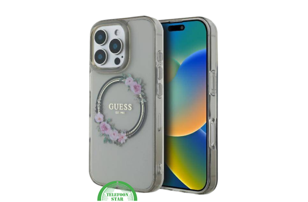 iPhone 16 Pro Transparant Hoesje met Bloemenring | Elegant Design met Subtiele Luxe