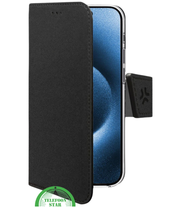 Hoesje voor iPhone 16 Pro Max &ndash; Zwarte Luxe Bookcase met Magnetische Sluiting