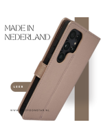 S25 Edge donker rose Leer Stijlvolle en Beschermende Wallet lather