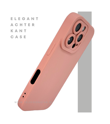 iPhone 16 Pro Perzik Hoesje – Mat Design met Verhoogde Camerabescherming