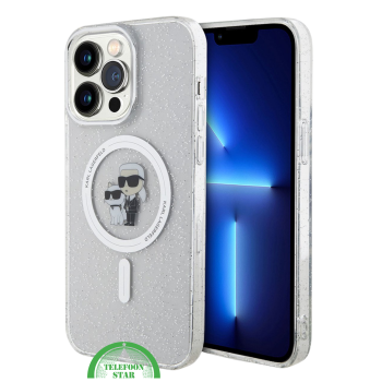 Hoesje voor iPhone 15 Pro Transparant  – MagSafe Case met Glitters en Design