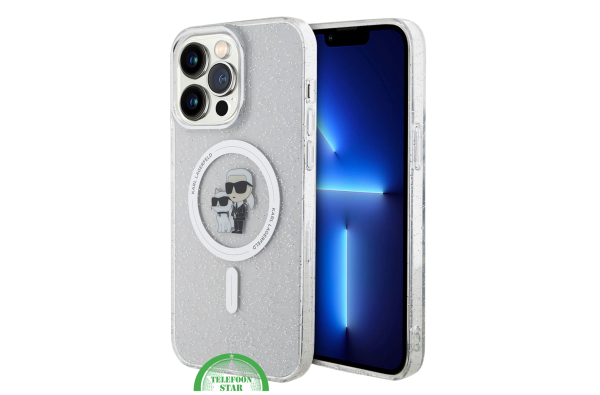 Hoesje voor iPhone 15 Pro Transparant  – MagSafe Case met Glitters en Design