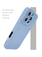iPhone 16 Pro Lichtblauw Hoesje Mat Design Met Verhoogde Camerabescherming
