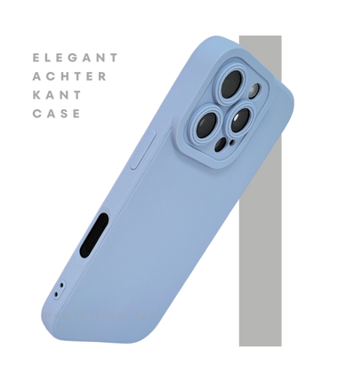iPhone 16 Pro Lichtblauw Hoesje Mat Design Met Verhoogde Camerabescherming